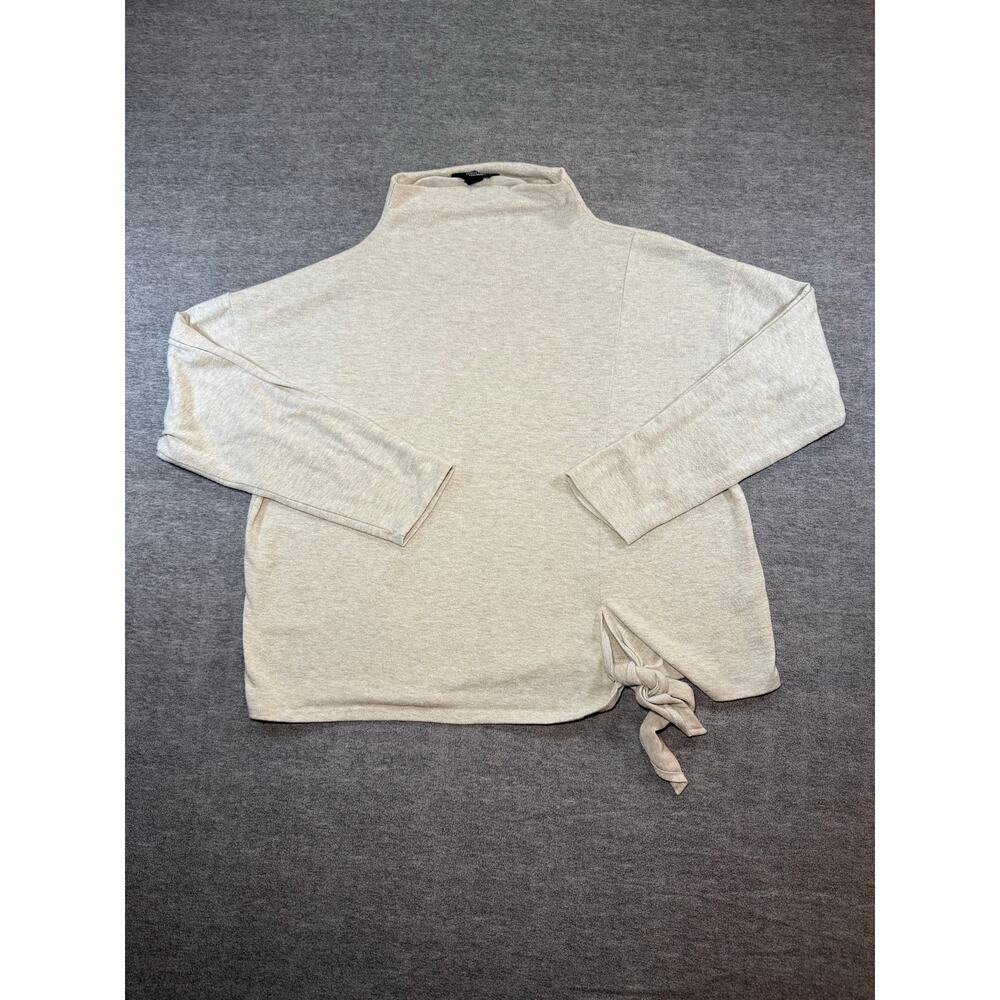 Simply Vera VeraWang Women’s Long Sleeve Sweater-XL/Beige/Tie/High Neck